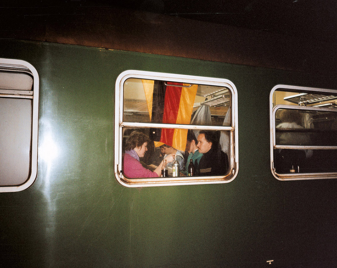 Fahrt zur Montagsdemo, Leipzig, Februar 1990