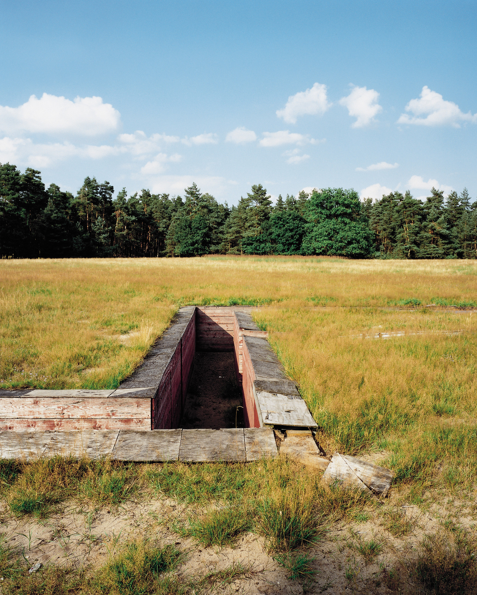 Schützengraben nach Luftbildaufnahmen zur Vorbereitung für den Einsatz im Golfkrieg
