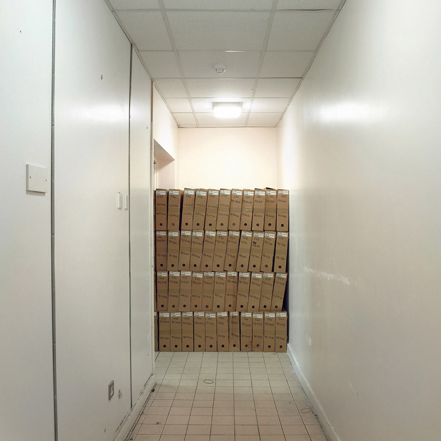 Royal Victoria Hospital, Röntgenabteilung, Ordner mit Röntgenaufnahmen